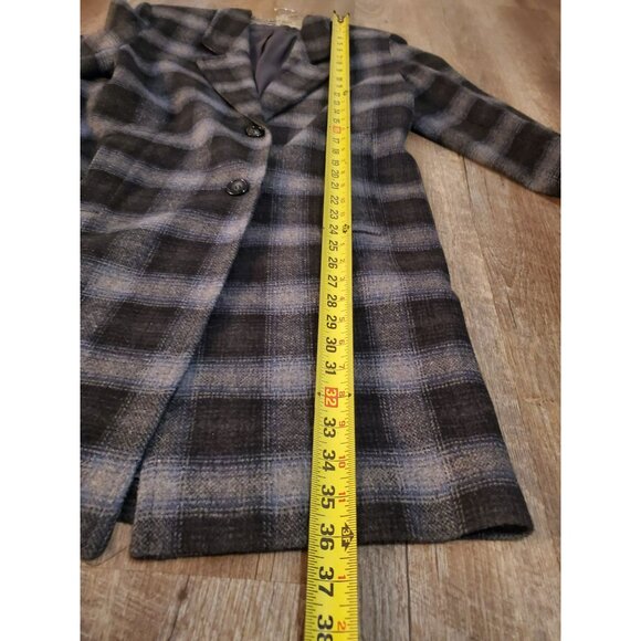 Pierre Dumas Boho Vintage Sz Small (8-10) Wool Jacket-Long Blazer blk, blue, gry - Picture 10 of 11